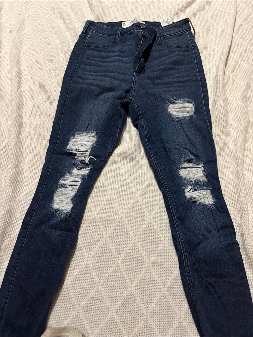Hollister Dark Blue Distressed Skinny Jeans
